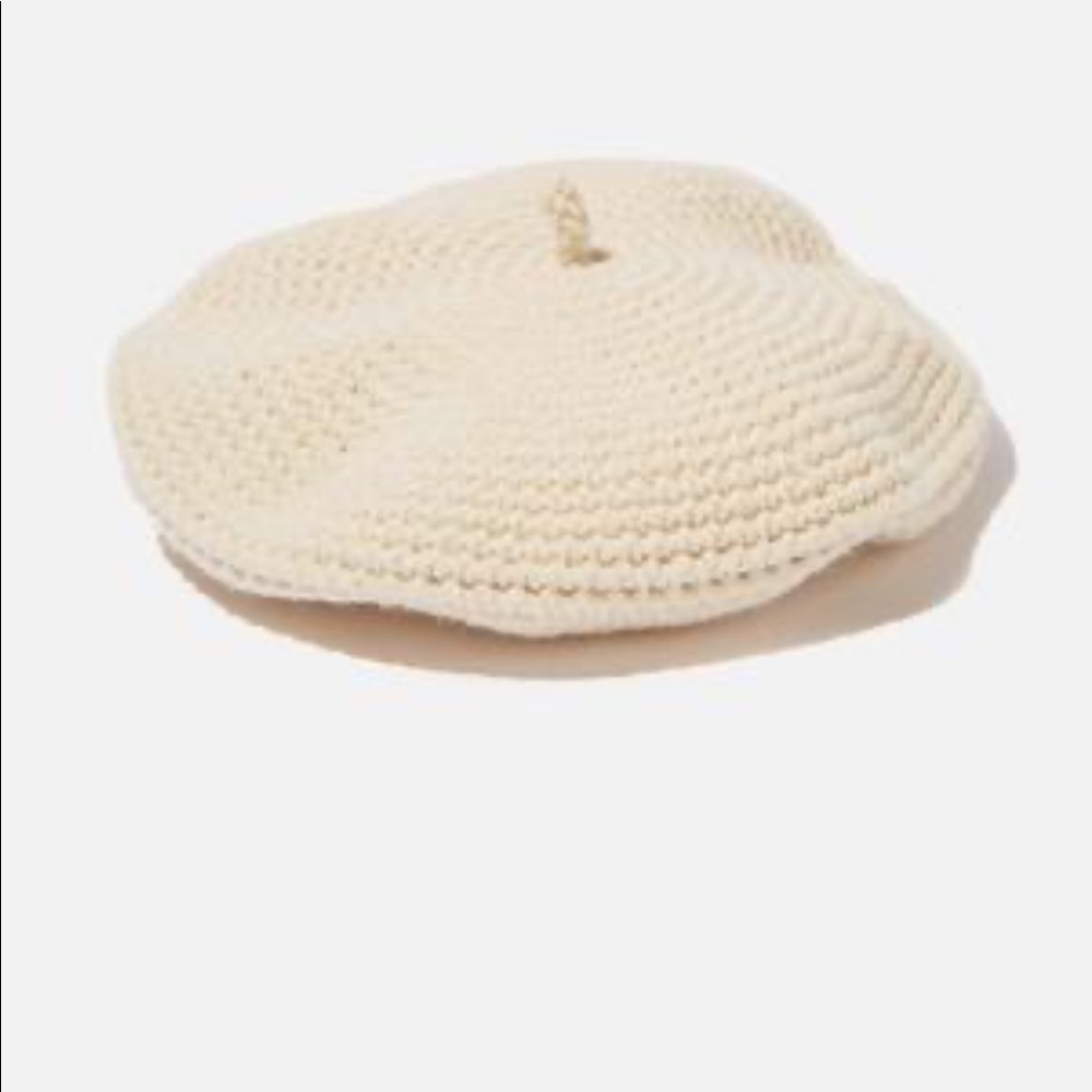 Cotton On Camille Crochet beret in white new